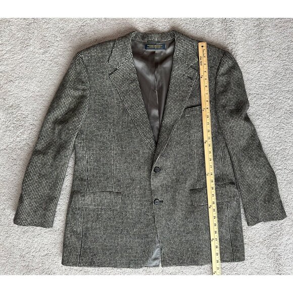 Brooks Brothers Mens Camel Hair Tweed Blazer Sport Coat Size 44 /XL? Houndstooth - Picture 12 of 16
